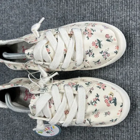 Jellypop Womens Sneakers Size 5.5 Off White Floral Canvas Slip On Shoes Comfort - Picture 3 of 10